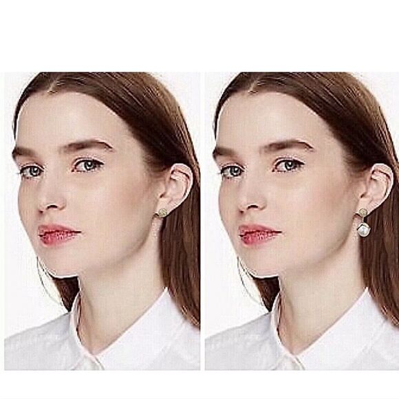 KATE SPADE FAUX PEARLPAVE'GOLD DAINTY SPARKLERS2-IN-1 EARRINGS MSRP $78.00 - Picture 6 of 14